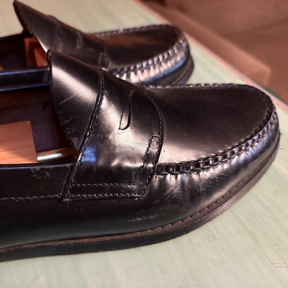 Mens G.H. Bass Black Leather Walter Penny Loafers Size 10.5 EE - Picture 3 of 11